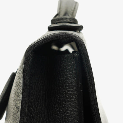 Hermès Sac à Dépêches 27 Tasche aus schwarzem Nero Clemence Leder
