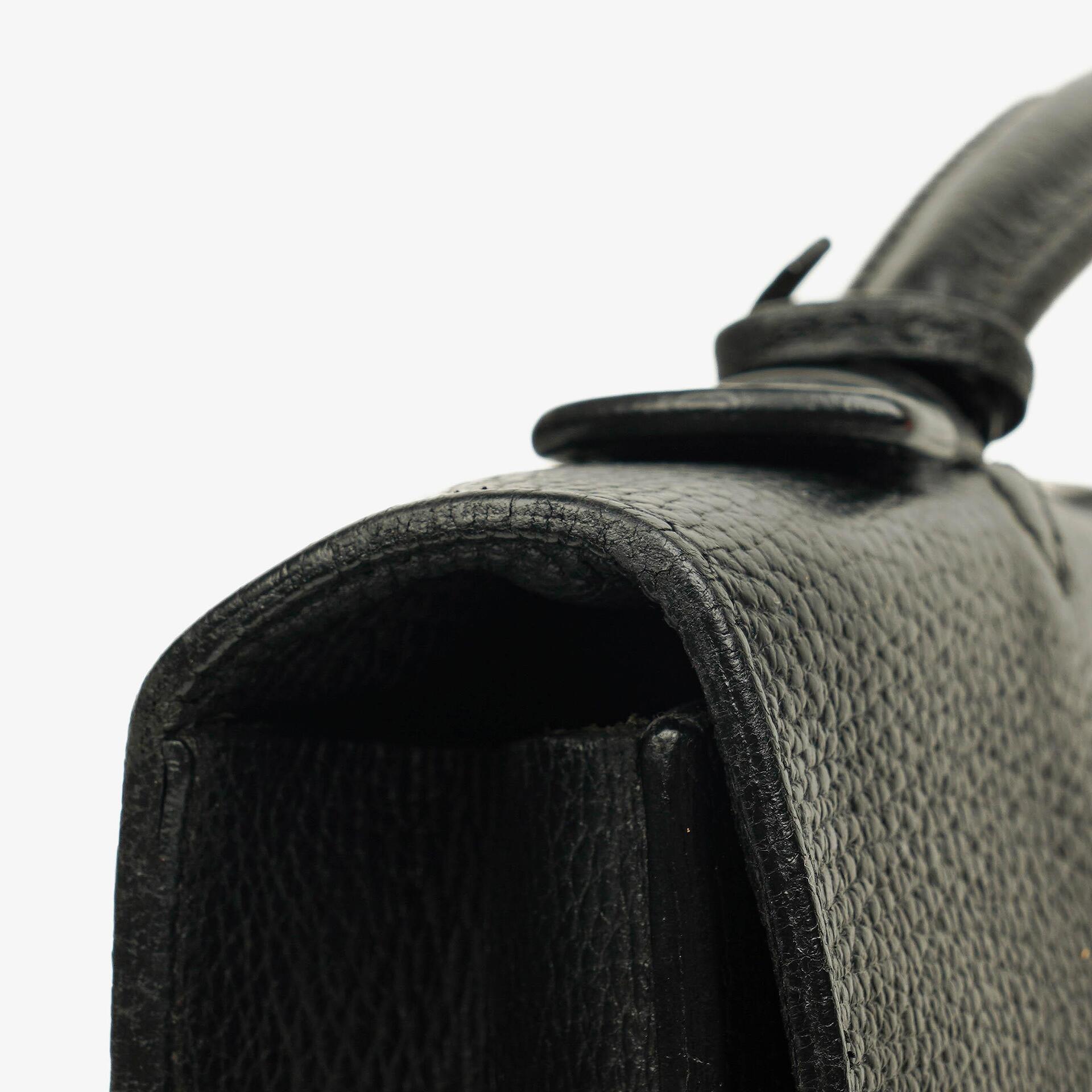Hermès Sac à Dépêches 27 Tasche aus schwarzem Nero Clemence Leder