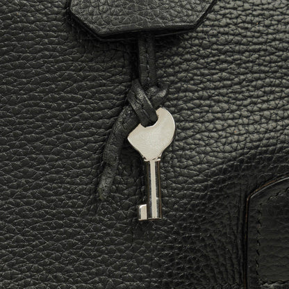 Hermès Sac à Dépêches 27 Tasche aus schwarzem Nero Clemence Leder