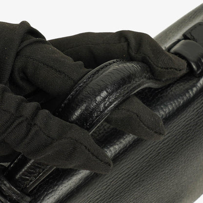 Hermès Sac à Dépêches 27 Tasche aus schwarzem Nero Clemence Leder