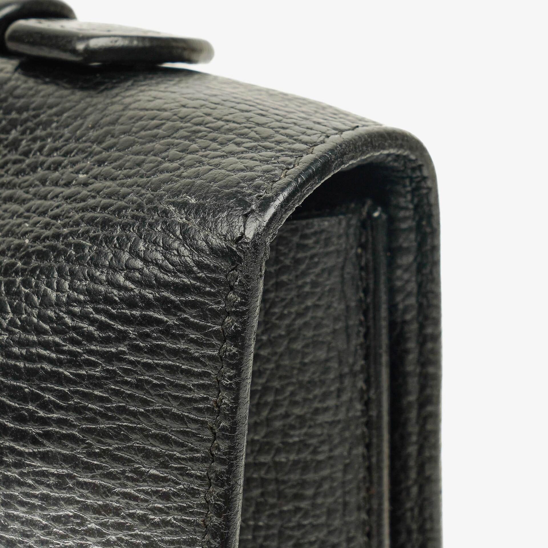Hermès Sac à Dépêches 27 Tasche aus schwarzem Nero Clemence Leder