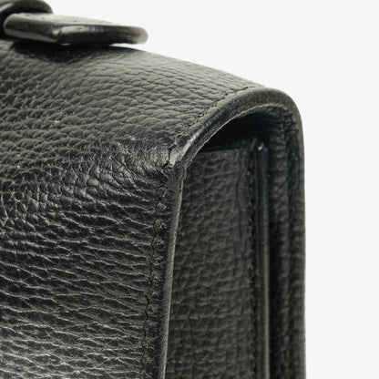 Hermès Sac à Dépêches 27 Tasche aus schwarzem Nero Clemence Leder