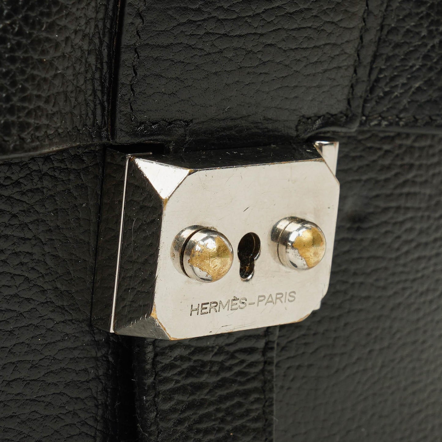 Hermès Sac à Dépêches 27 Tasche aus schwarzem Nero Clemence Leder