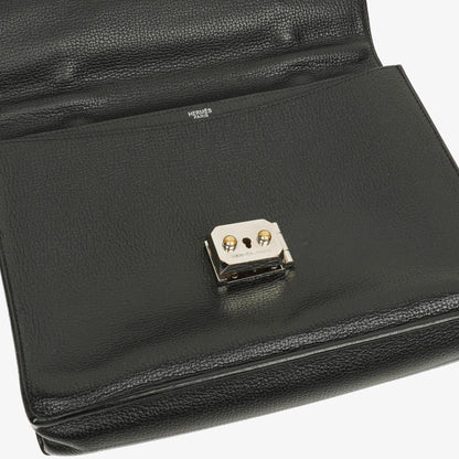 Hermès Sac à Dépêches 27 Tasche aus schwarzem Nero Clemence Leder