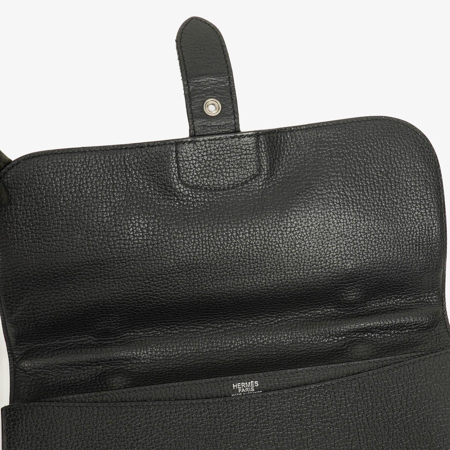 Hermès Sac à Dépêches 27 Tasche aus schwarzem Nero Clemence Leder