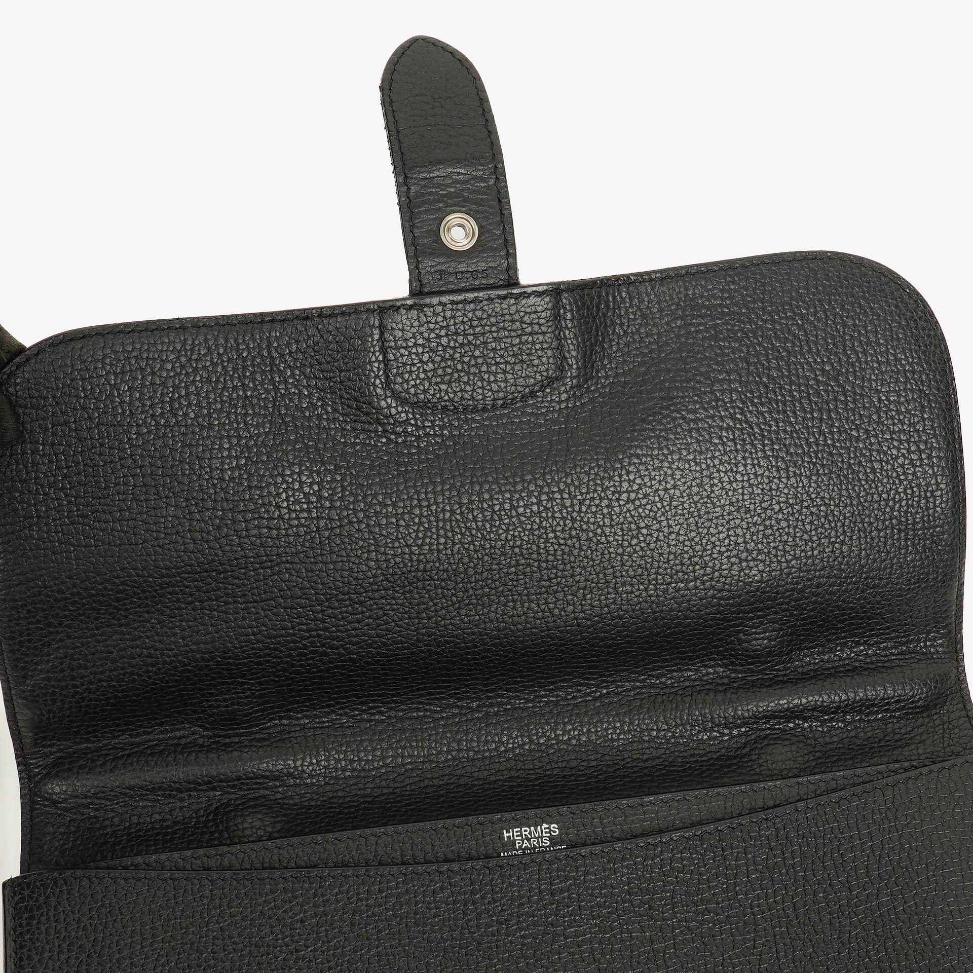 Hermès Sac à Dépêches 27 Tasche aus schwarzem Nero Clemence Leder