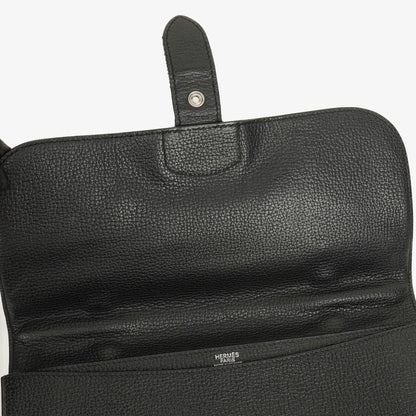 Hermès Sac à Dépêches 27 Tasche aus schwarzem Nero Clemence Leder