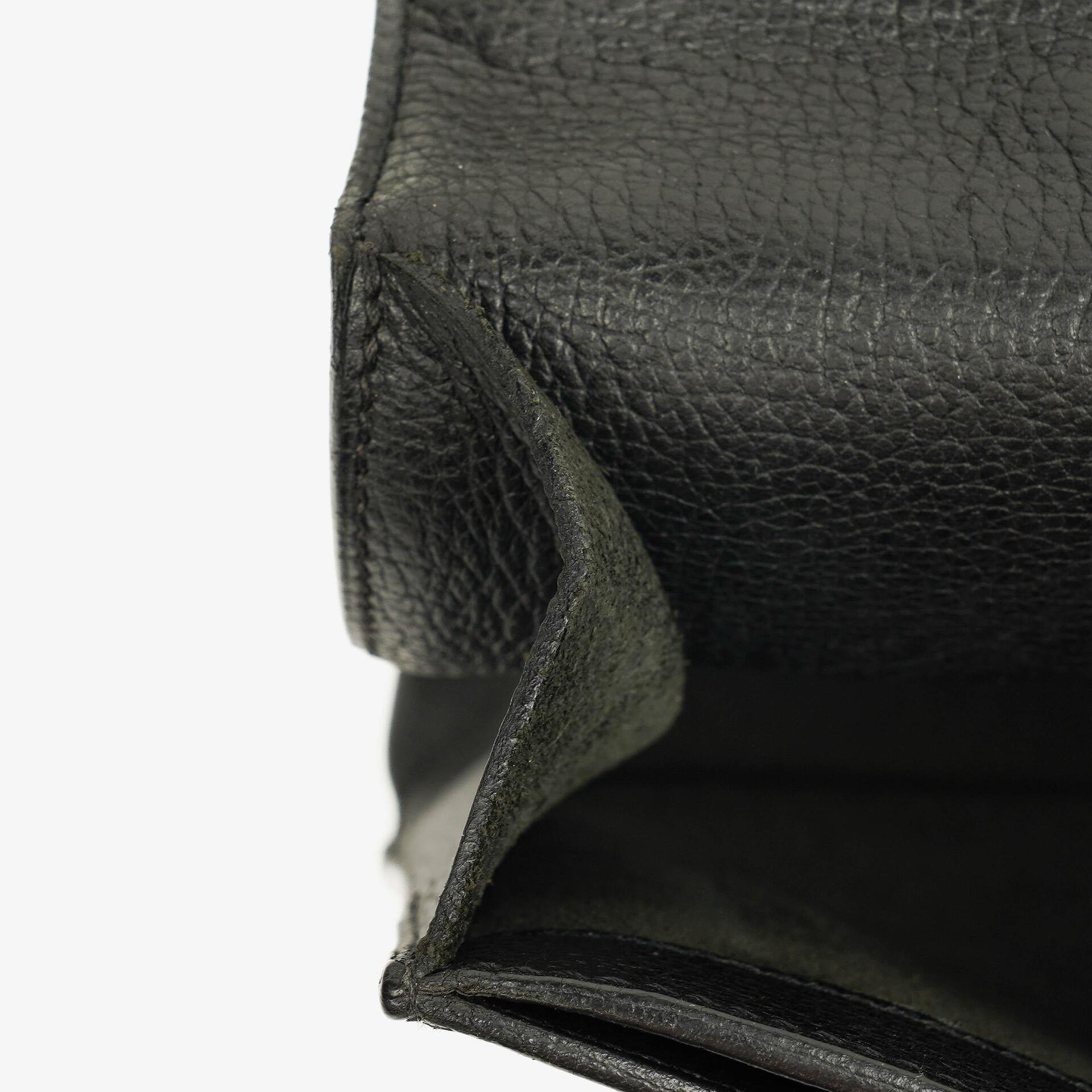 Hermès Sac à Dépêches 27 Tasche aus schwarzem Nero Clemence Leder