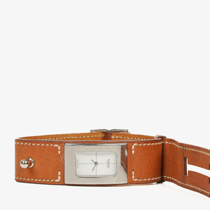 Hermès Cherche Midi CM1.210 Uhr aus Stahl und Leder