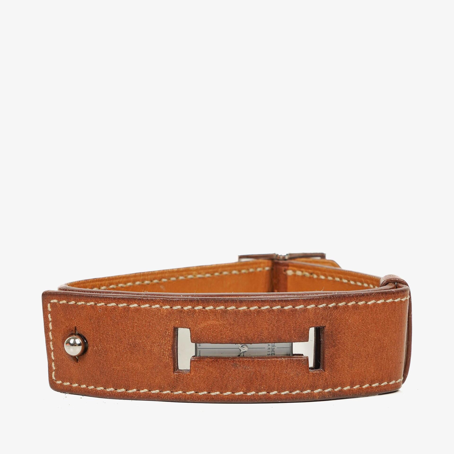 Hermès Cherche Midi CM1.210 Uhr aus Stahl und Leder