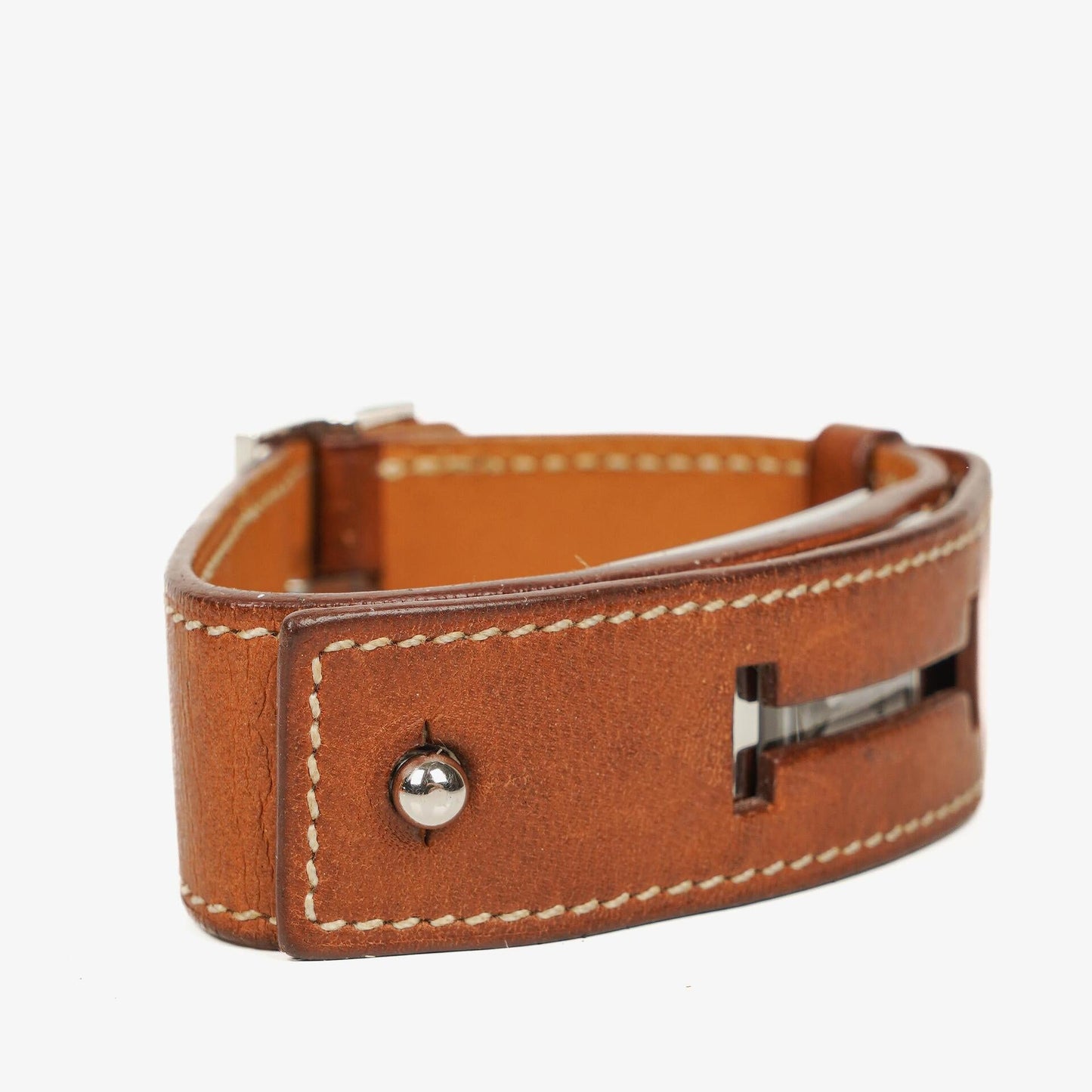 Hermès Cherche Midi CM1.210 Uhr aus Stahl und Leder