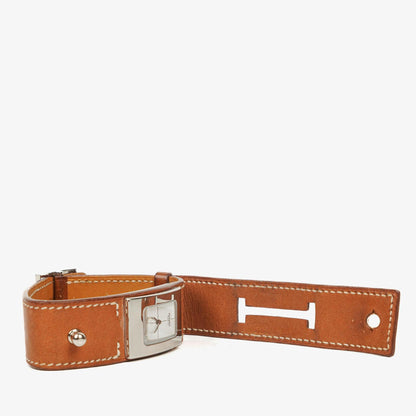 Hermès Cherche Midi CM1.210 Uhr aus Stahl und Leder