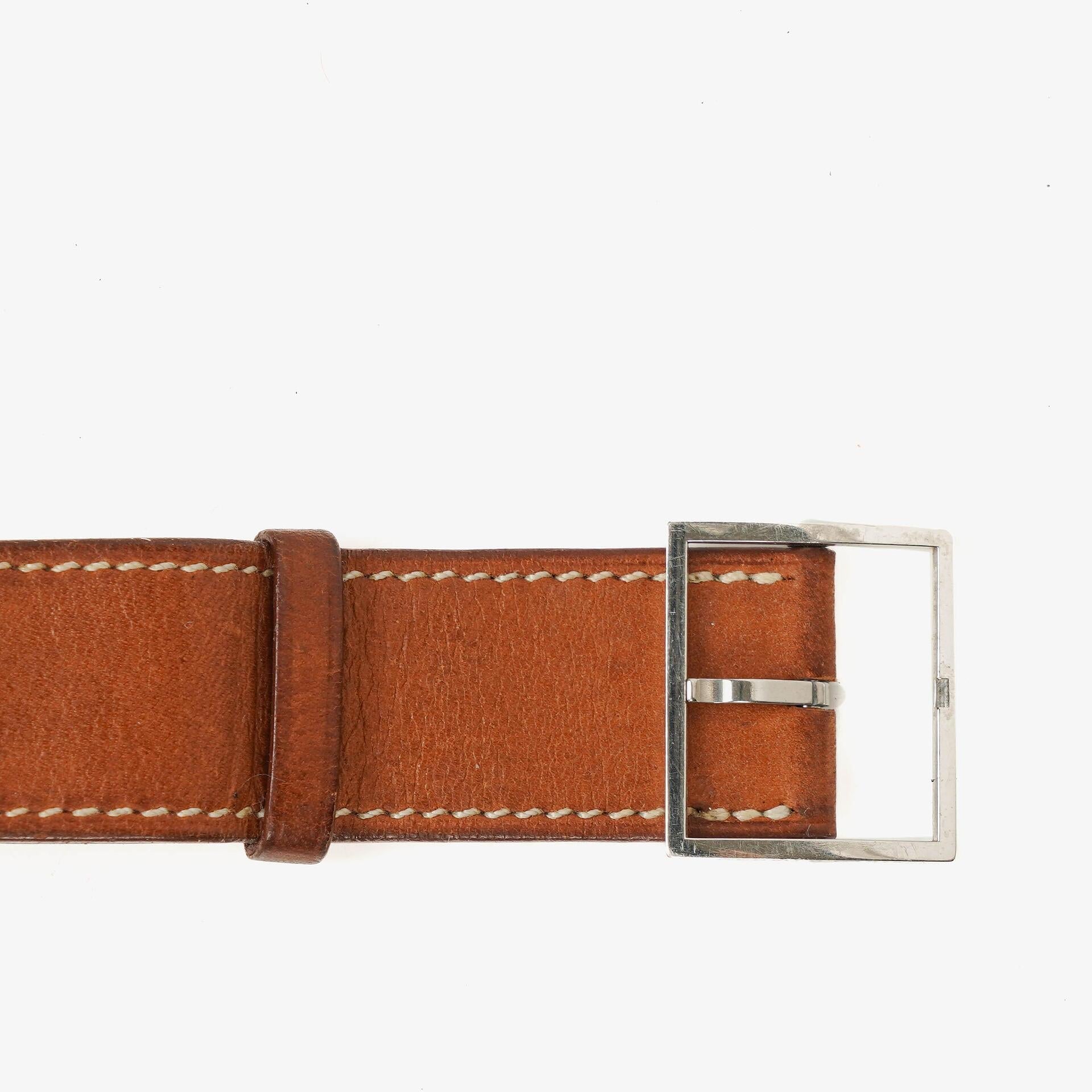 Hermès Cherche Midi CM1.210 Uhr aus Stahl und Leder