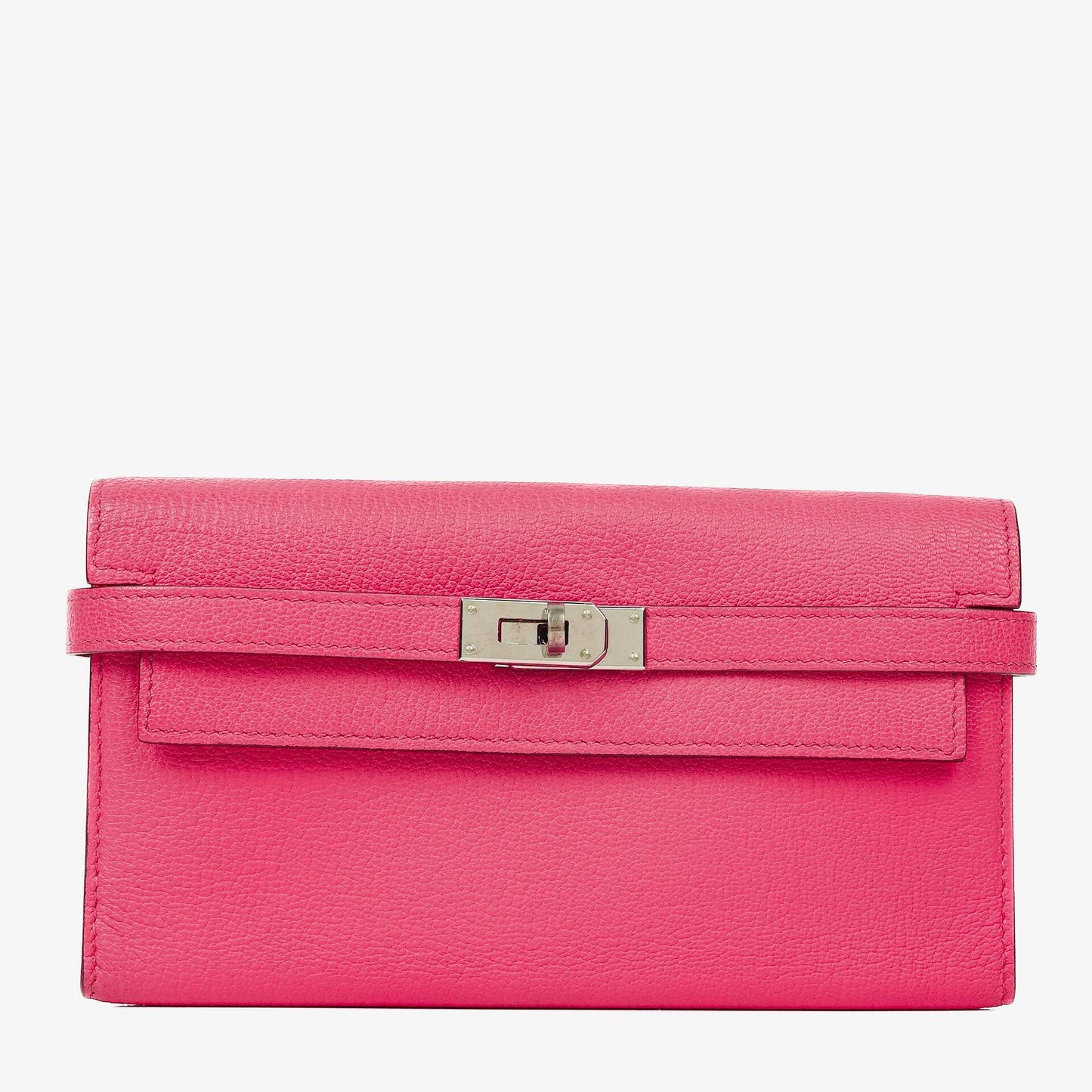 Hermès Kelly Longue Geldbörse aus Chevre Mysore in Rose Shocking
