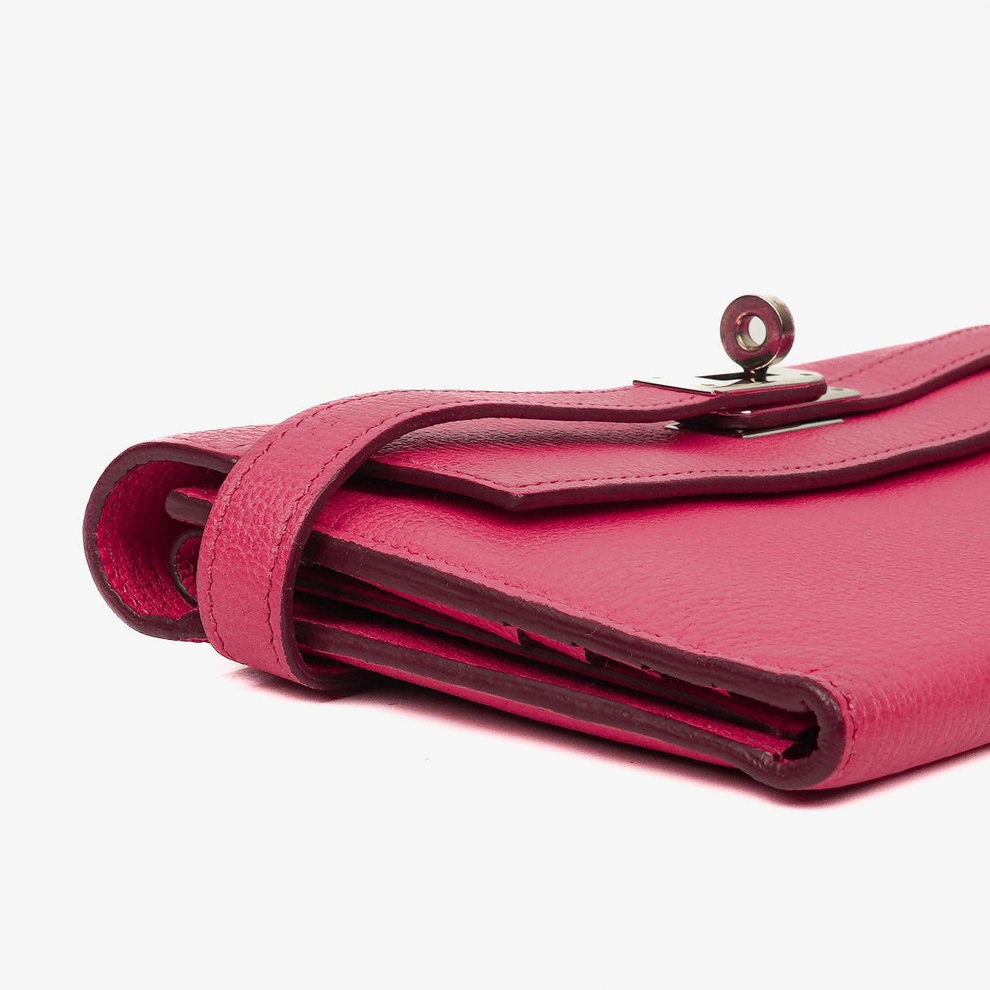 Hermès Kelly Longue Geldbörse aus Chevre Mysore in Rose Shocking