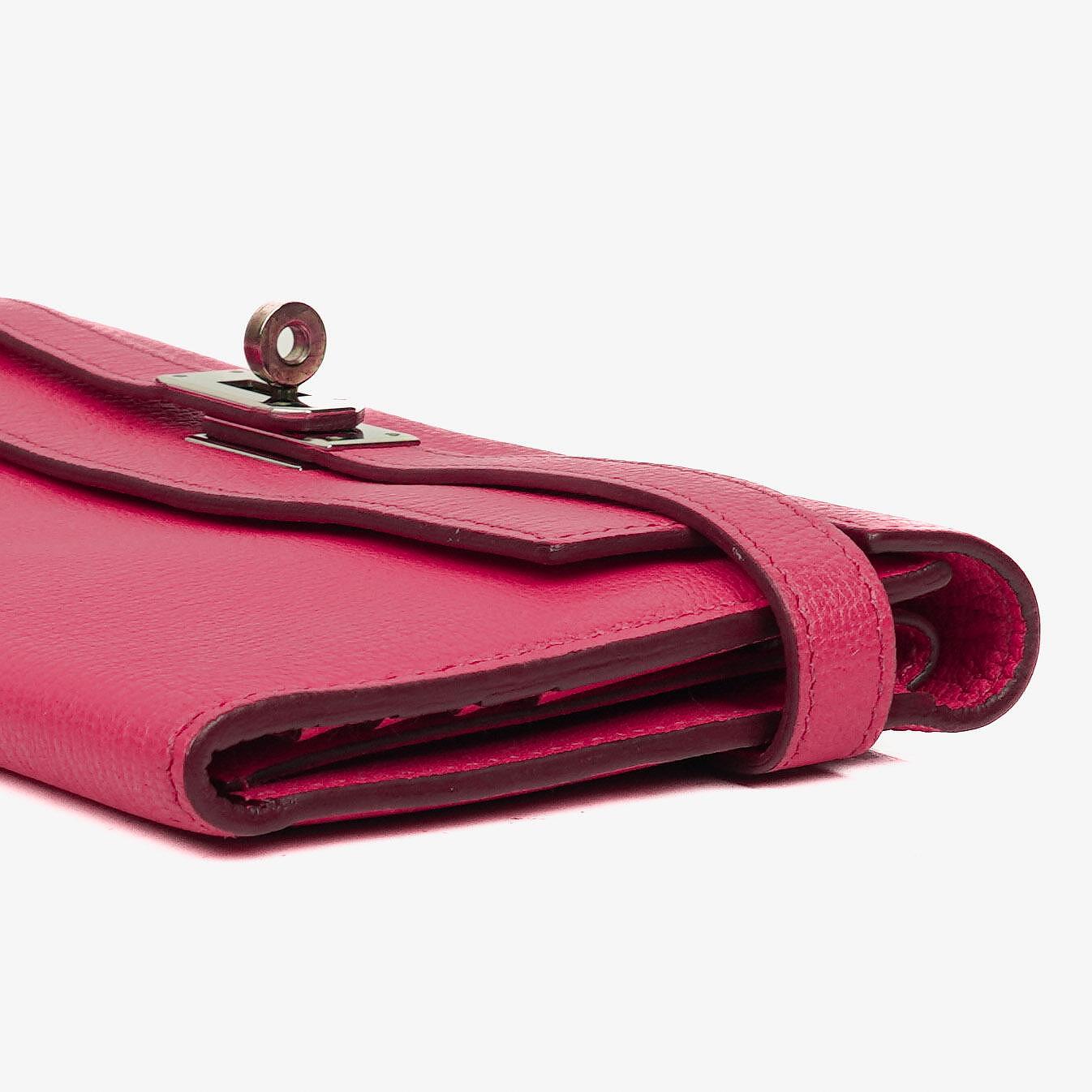 Hermès Kelly Longue Geldbörse aus Chevre Mysore in Rose Shocking