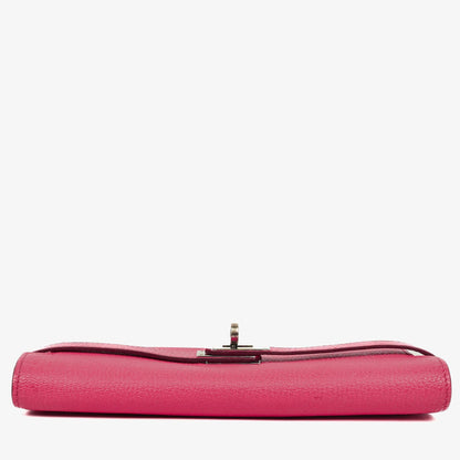 Hermès Kelly Longue Geldbörse aus Chevre Mysore in Rose Shocking