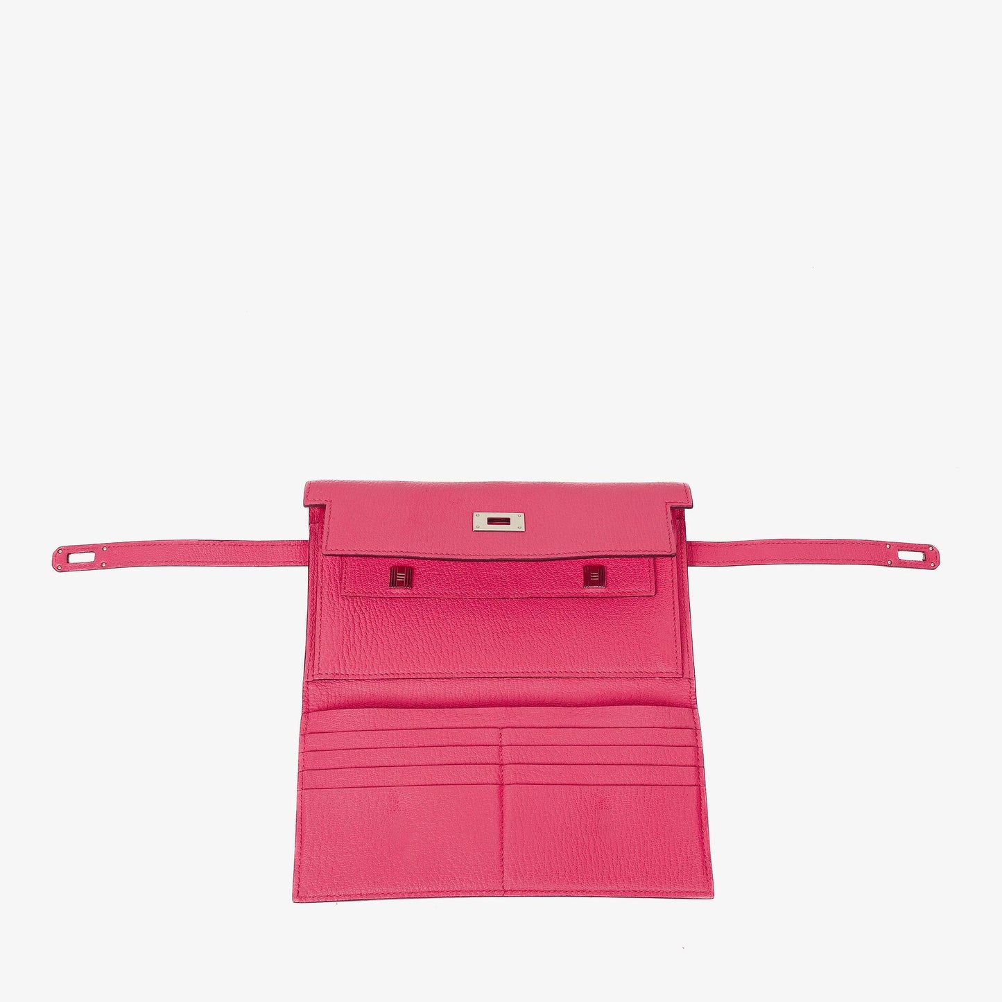 Hermès Kelly Longue Geldbörse aus Chevre Mysore in Rose Shocking