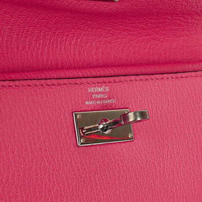 Hermès Kelly Longue Geldbörse aus Chevre Mysore in Rose Shocking