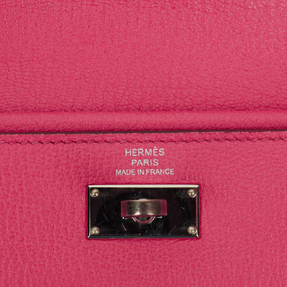 Hermès Kelly Longue Geldbörse aus Chevre Mysore in Rose Shocking