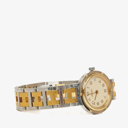 Hermès Clipper 24 mm Quarzuhr aus Edelstahl