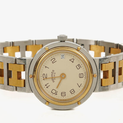 Hermès Clipper 24 mm Quarzuhr aus Edelstahl
