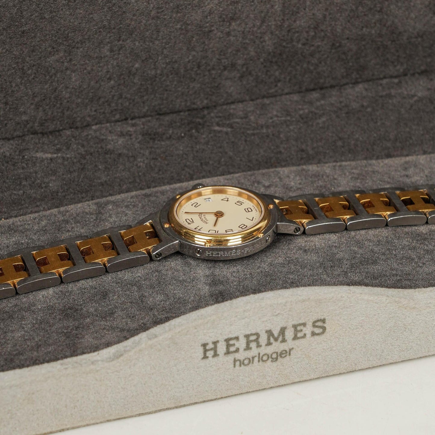 Hermès Clipper 24 mm Quarzuhr aus Edelstahl