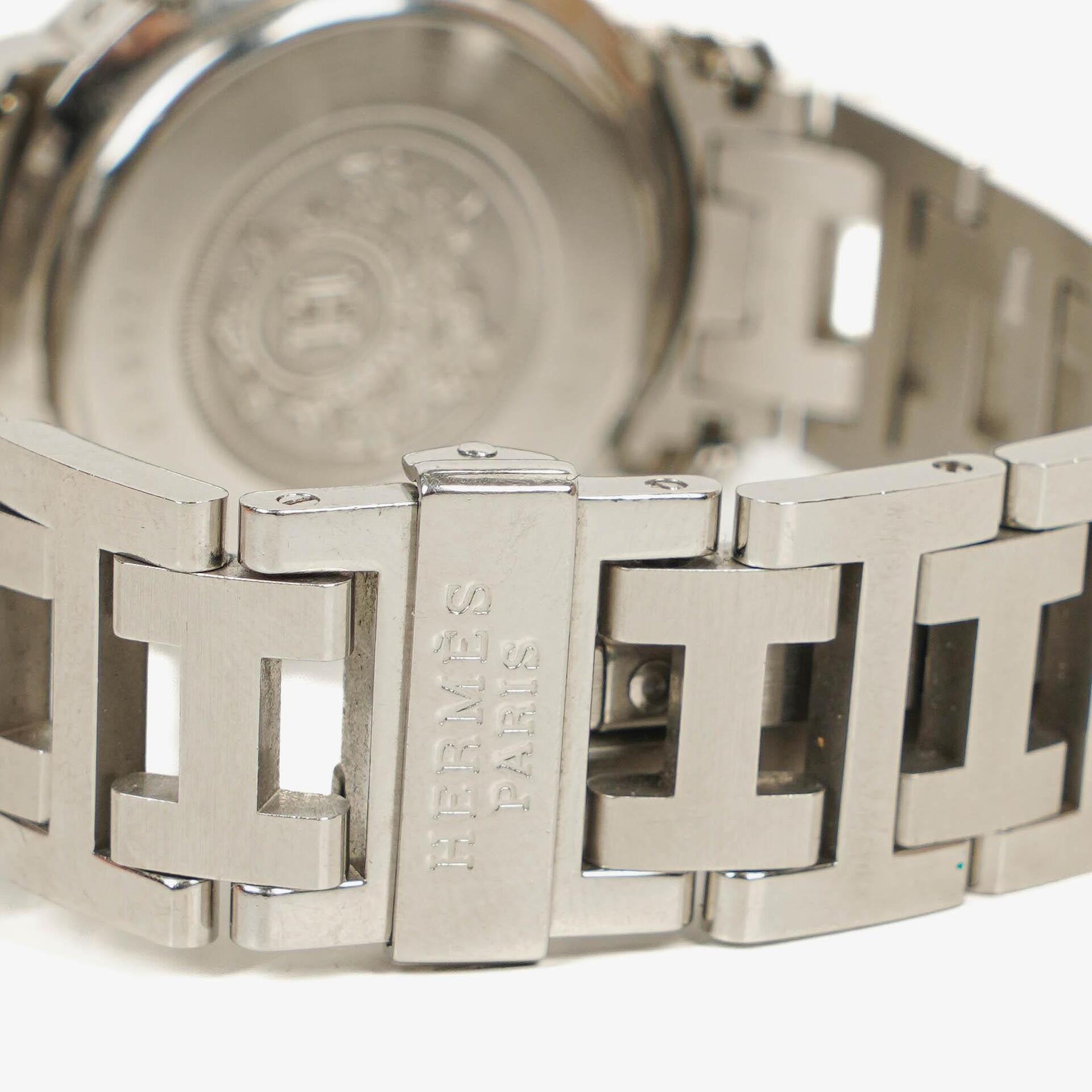 Hermès Clipper Chronograph 31 mm Quarzuhr aus Edelstahl
