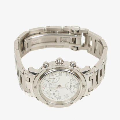 Hermès Clipper Chronograph 31 mm Quarzuhr aus Edelstahl