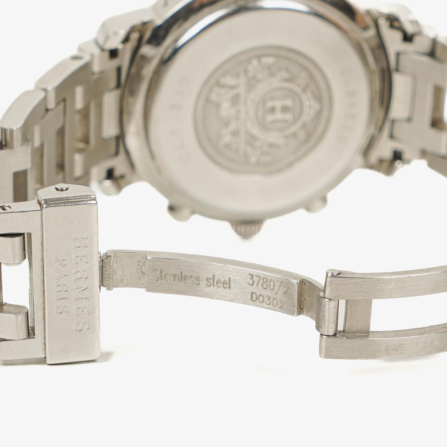 Hermès Clipper Chronograph 31 mm Quarzuhr aus Edelstahl