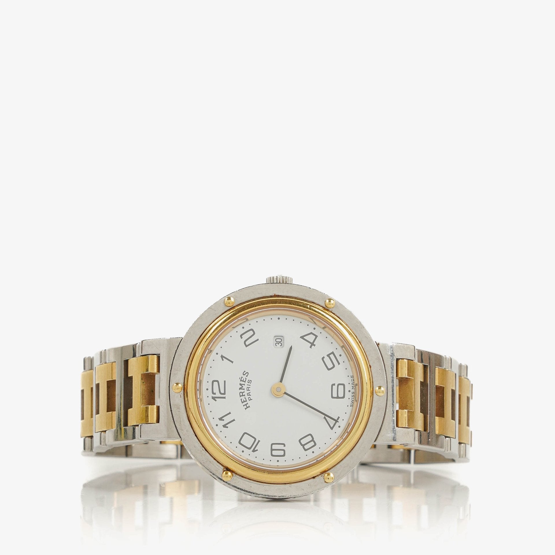 Hermès Clipper Quarzuhr aus bicolor Edelstahl