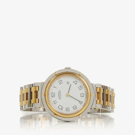 Hermès Clipper Quarzuhr aus bicolor Edelstahl