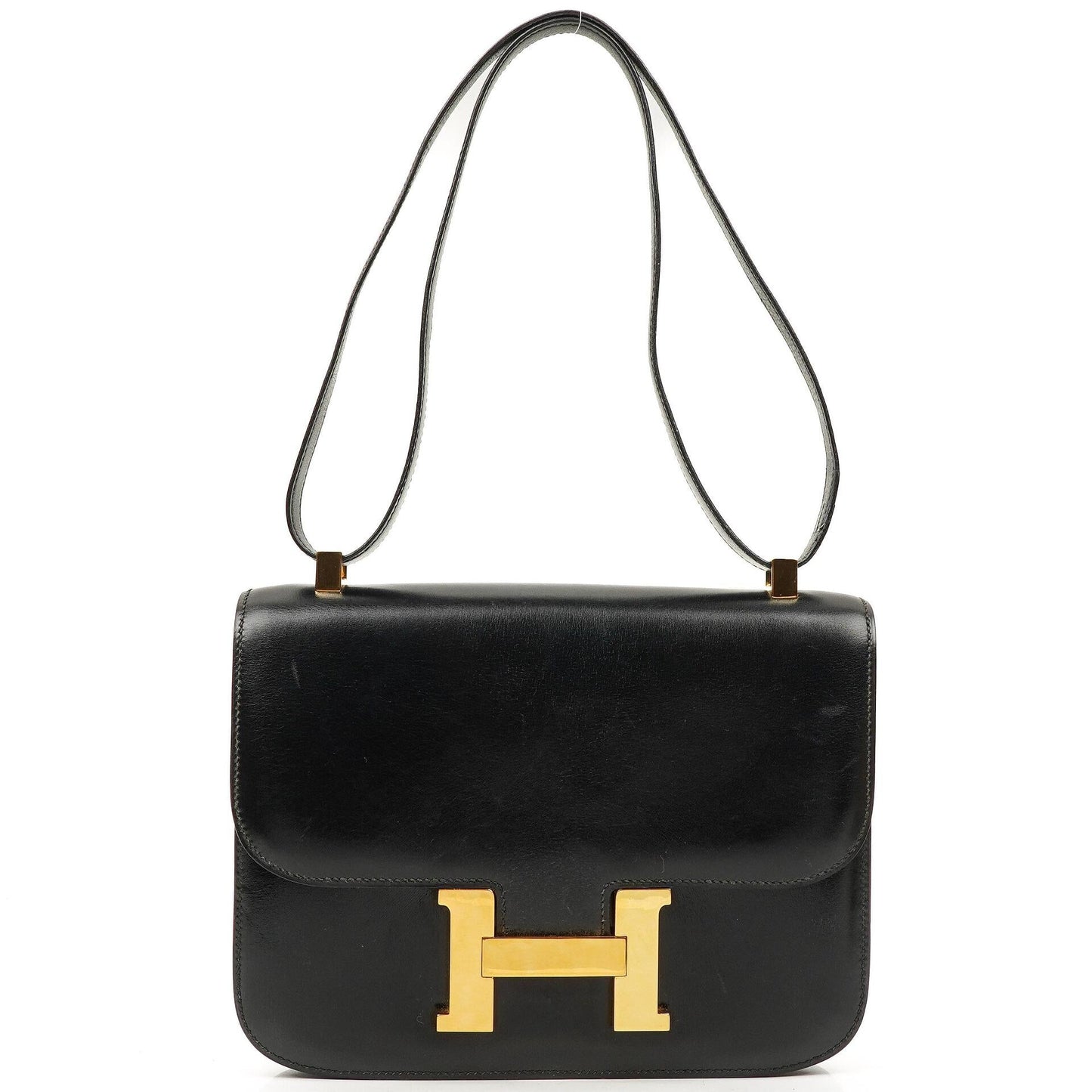 Hermès Constance 23 Vintage Schwarz Box Kalbsleder Mit Gold Hardware, 1979