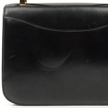 Hermès Constance 23 Vintage Schwarz Box Kalbsleder Mit Gold Hardware, 1979