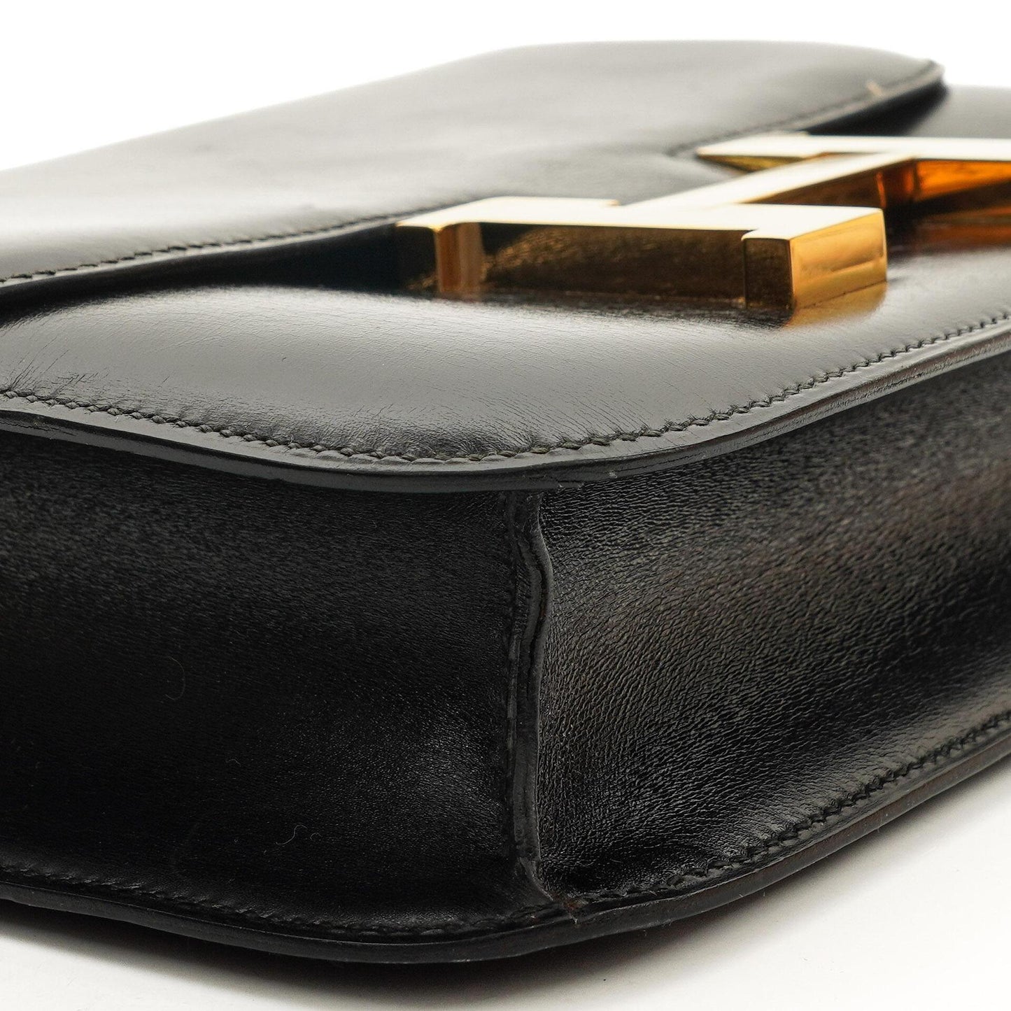Hermès Constance 23 Vintage Schwarz Box Kalbsleder Mit Gold Hardware, 1979