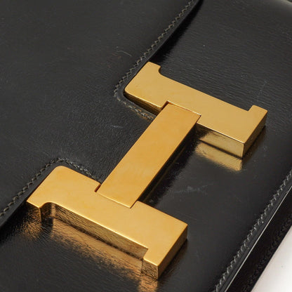 Hermès Constance 23 Vintage Schwarz Box Kalbsleder Mit Gold Hardware, 1979