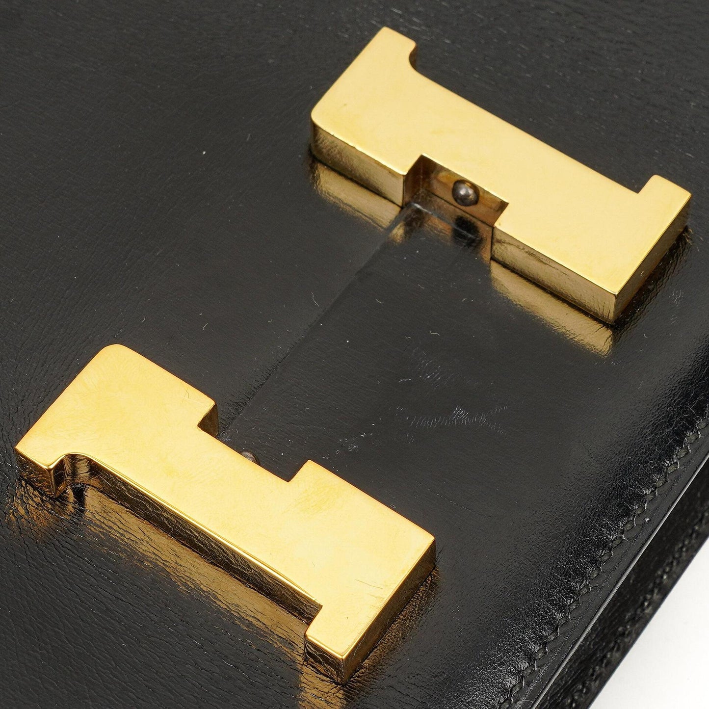Hermès Constance 23 Vintage Schwarz Box Kalbsleder Mit Gold Hardware, 1979