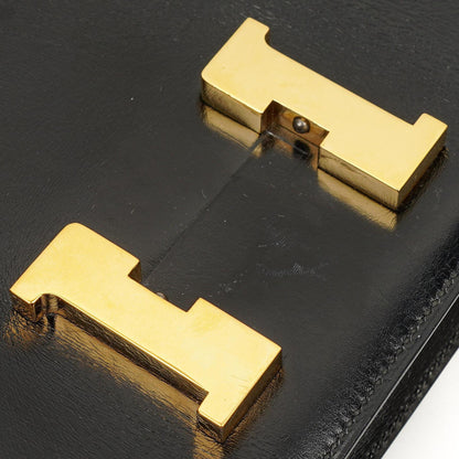Hermès Constance 23 Vintage Schwarz Box Kalbsleder Mit Gold Hardware, 1979