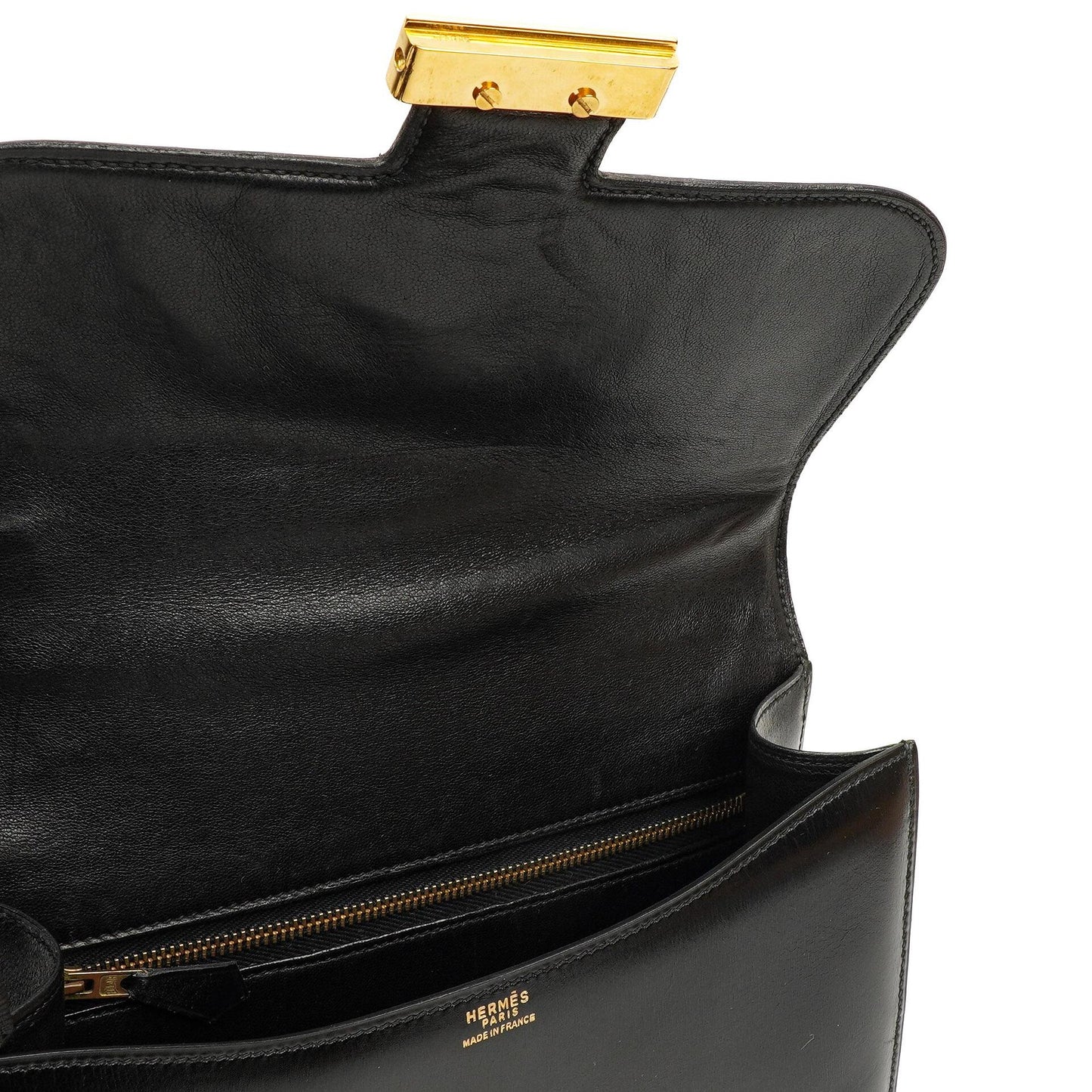 Hermès Constance 23 Vintage Schwarz Box Kalbsleder Mit Gold Hardware, 1979