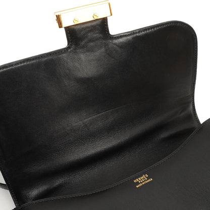 Hermès Constance 23 Vintage Schwarz Box Kalbsleder Mit Gold Hardware, 1979