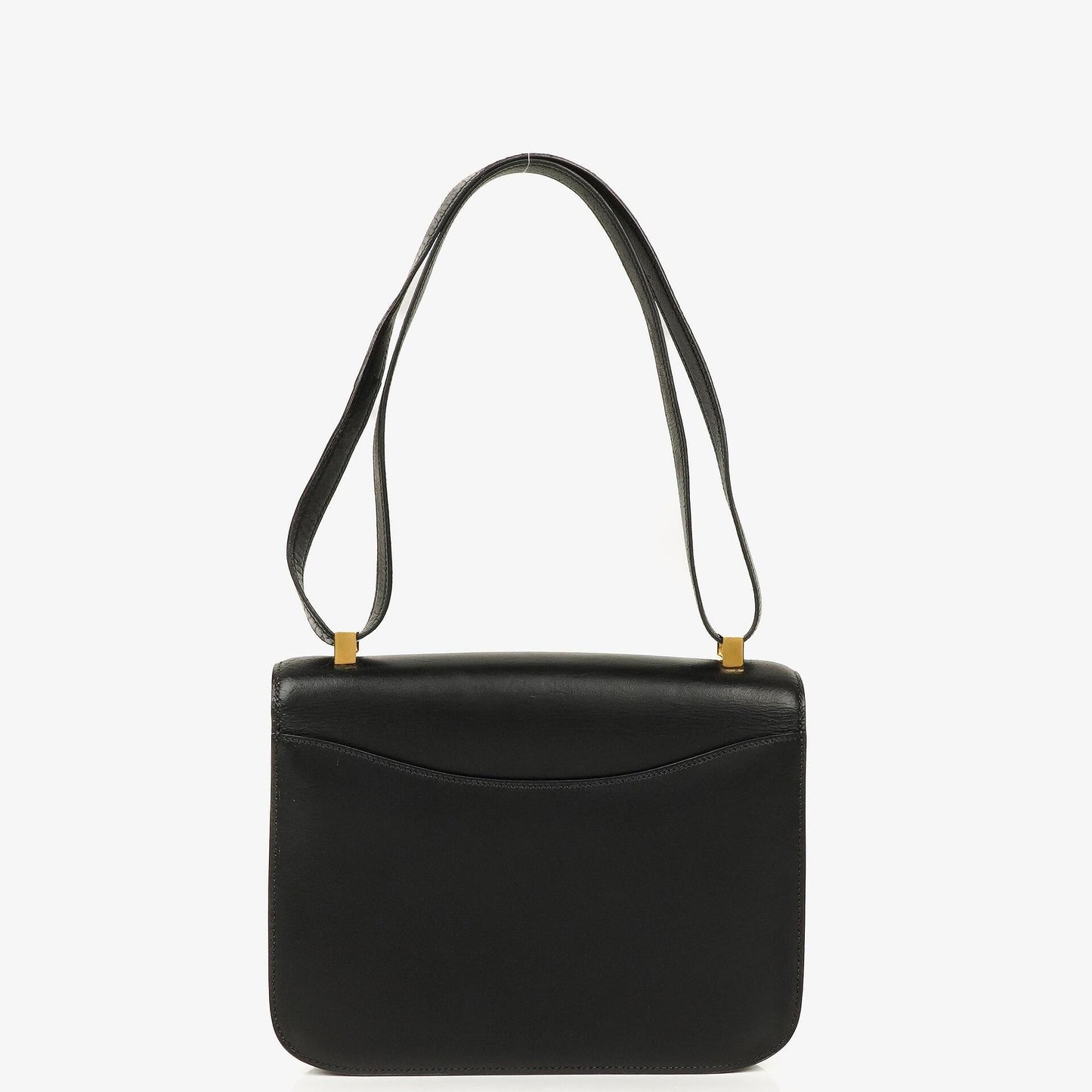 Hermès Constance 23 Vintage aus schwarzem Box-Kalbsleder mit goldfarbener Hardware, 1979