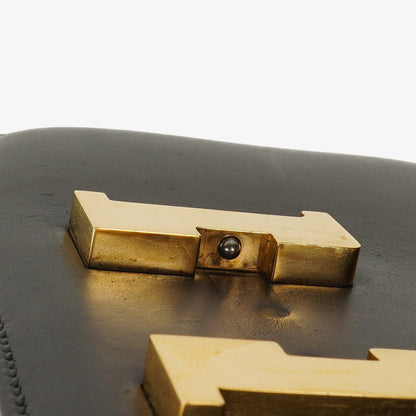Hermès Constance 23 Vintage aus schwarzem Box-Kalbsleder mit goldfarbener Hardware, 1979