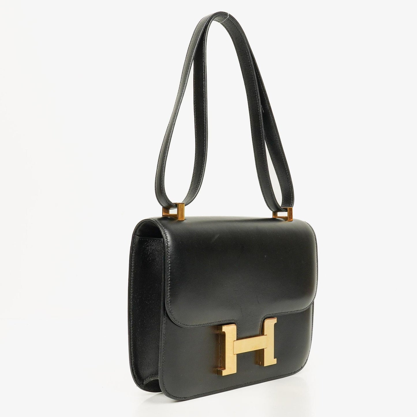 Hermès Constance 23 Vintage in schwarzem Boxcalf mit Goldbeschlägen, 1993