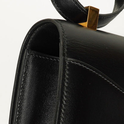 Hermès Constance 23 Vintage in schwarzem Boxcalf mit Goldbeschlägen, 1993