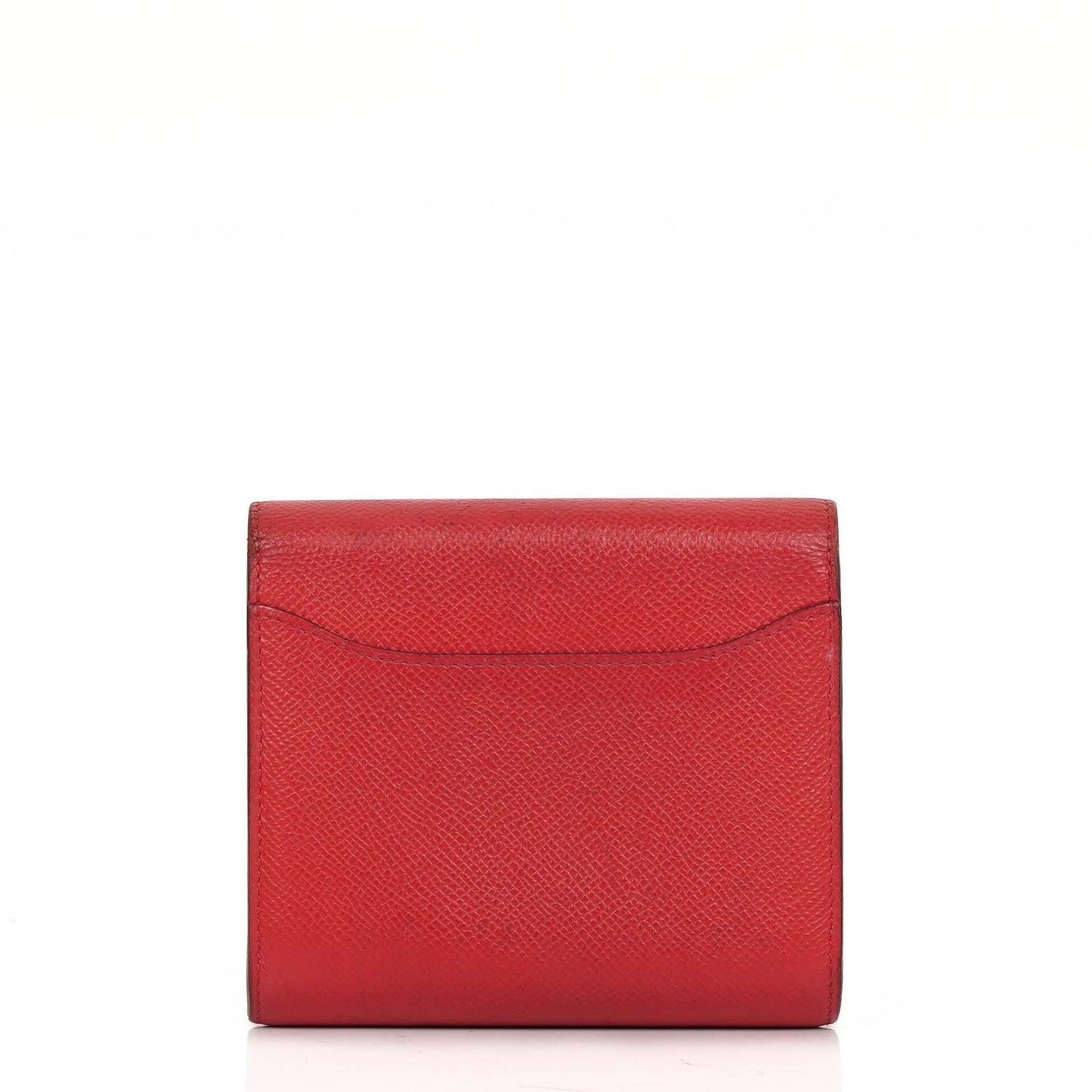 Hermès Constance Kompakt Geldbörse aus Rouge Casaque Epsom mit Palladium Hardware