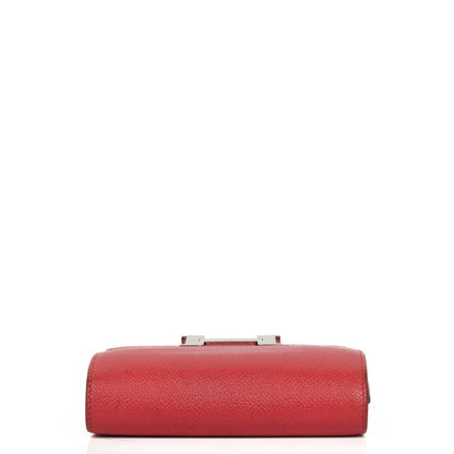 Hermès Constance Kompakt Geldbörse aus Rouge Casaque Epsom mit Palladium Hardware