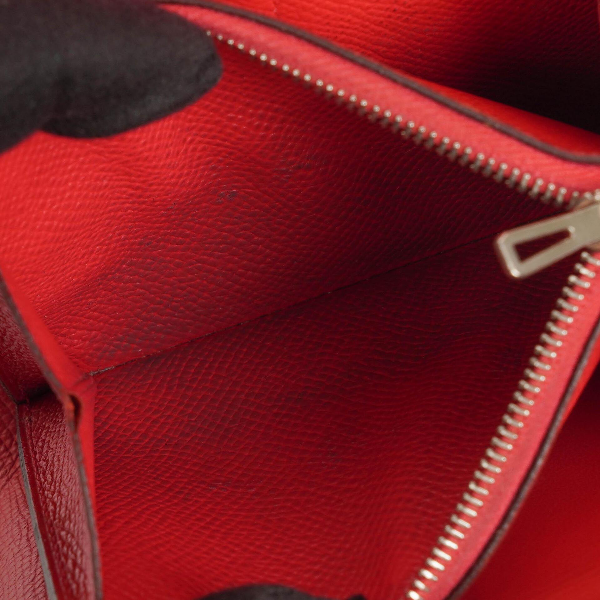 Hermès Constance Kompakt Geldbörse aus Rouge Casaque Epsom mit Palladium Hardware