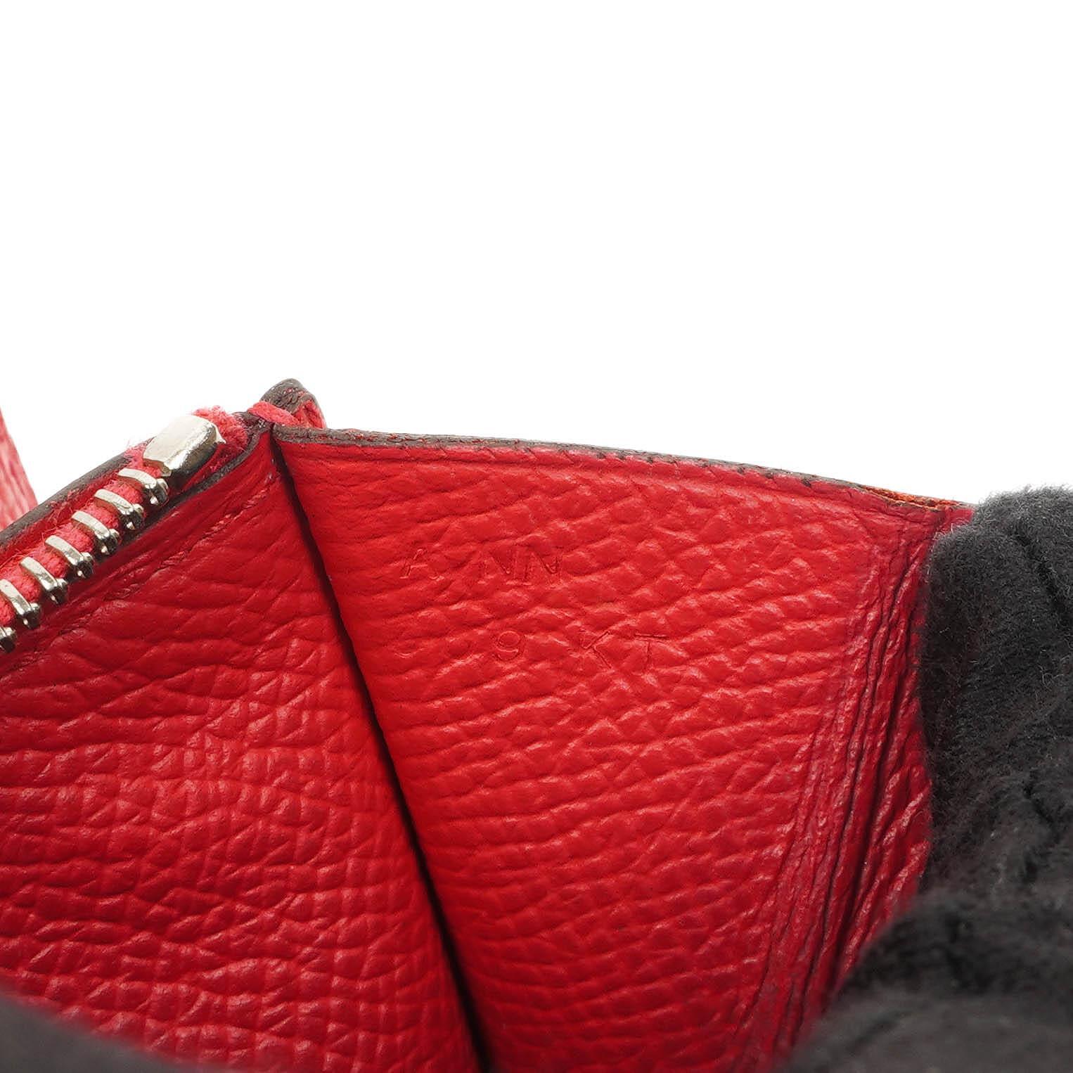 Hermès Constance Kompakt Geldbörse aus Rouge Casaque Epsom mit Palladium Hardware