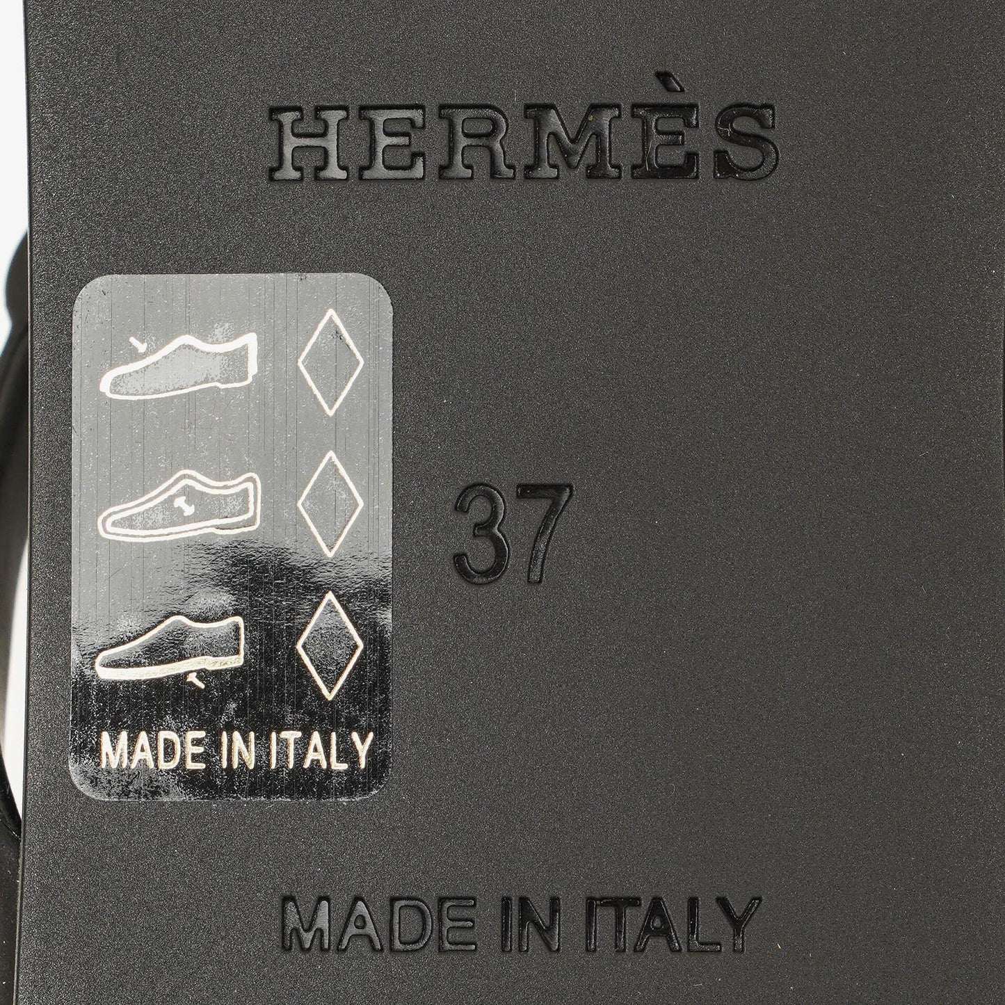 Hermès Egerie Damen-Sandalen aus schwarzem Gummi Größe 37