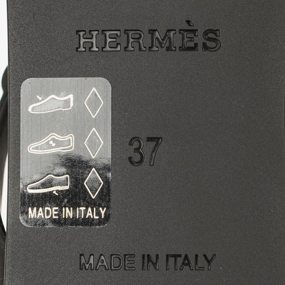 Hermès Egerie Damen-Sandalen aus schwarzem Gummi Größe 37